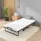 Twin Size Folding Metal Bed with Memory Foam Mattress for Guests